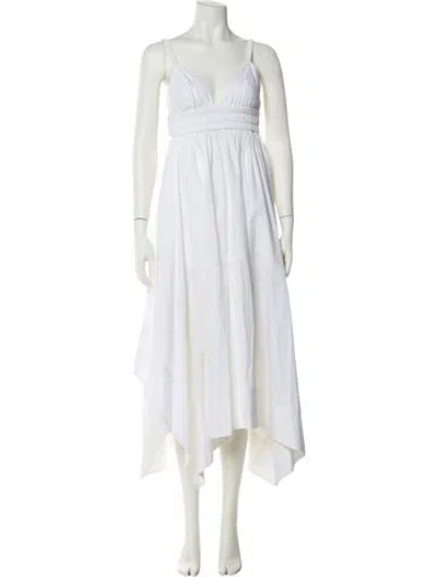 Pre-owned A.l.c V-neck Long Dress In White
