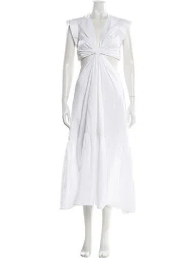 Pre-owned A.l.c V-neck Long Dress In White