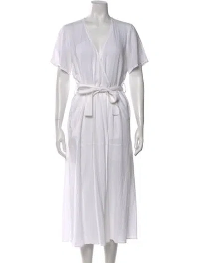 Pre-owned A.l.c V-neck Long Dress In White