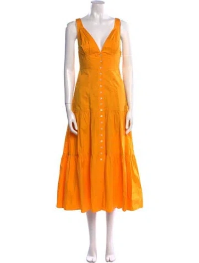 Pre-owned A.l.c V-neck Long Dress In Yellow
