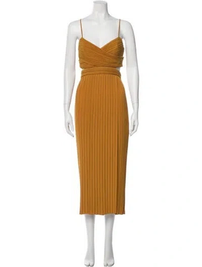 Pre-owned A.l.c V-neck Long Dress In Yellow