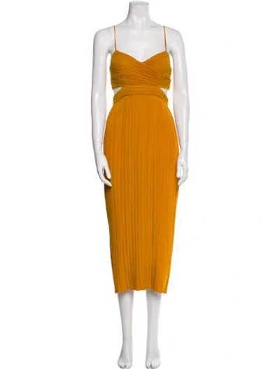 Pre-owned A.l.c V-neck Long Dress In Yellow