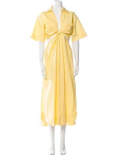 Pre-owned A.l.c V-neck Long Dress In Yellow
