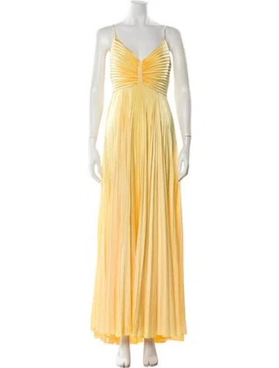 Pre-owned A.l.c V-neck Long Dress In Yellow