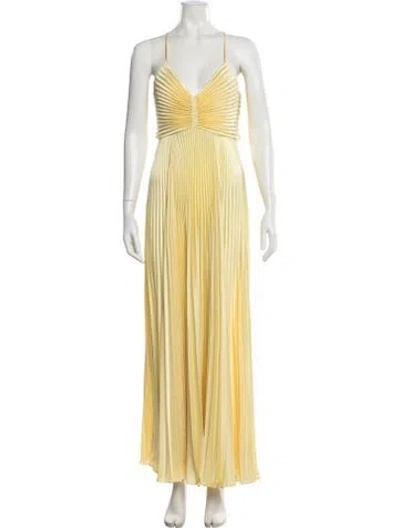 Pre-owned A.l.c V-neck Long Dress In Yellow