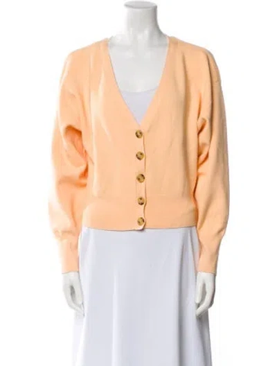 Pre-owned A.l.c V-neck Long Sleeve Crop Top In Orange