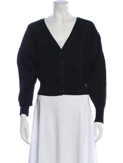 Pre-owned A.l.c V-neck Long Sleeve Top In Black