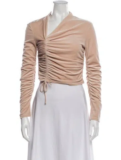 Pre-owned A.l.c V-neck Long Sleeve Top In Neutral