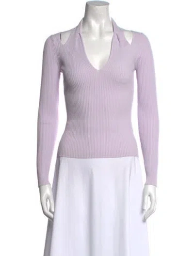 Pre-owned A.l.c V-neck Long Sleeve Top In Purple