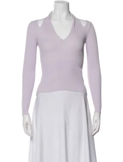 Pre-owned A.l.c V-neck Long Sleeve Top In Purple