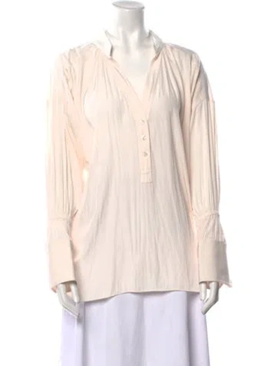 Pre-owned A.l.c V-neck Long Sleeve Tunic In Neutral
