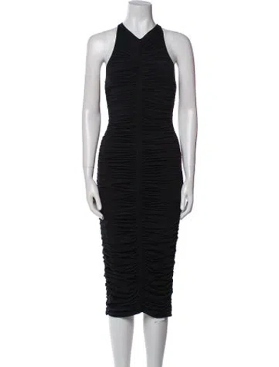 Pre-owned A.l.c V-neck Midi Length Dress In Black