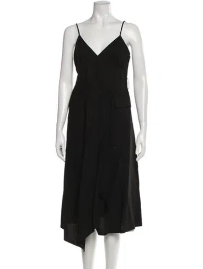 Pre-owned A.l.c V-neck Midi Length Dress In Black