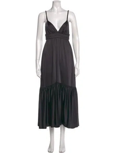 Pre-owned A.l.c V-neck Midi Length Dress In Black