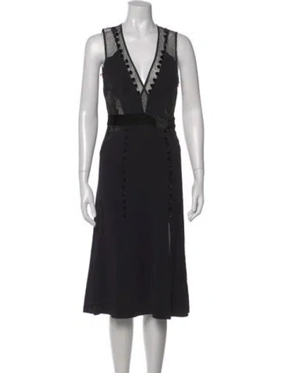 Pre-owned A.l.c V-neck Midi Length Dress In Black
