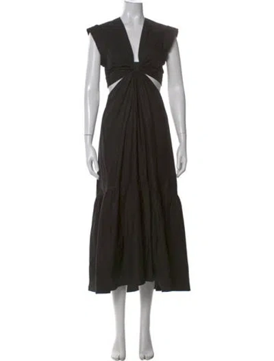 Pre-owned A.l.c V-neck Midi Length Dress In Black