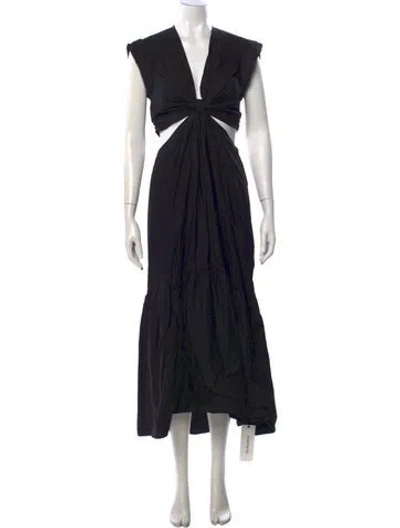 Pre-owned A.l.c V-neck Midi Length Dress In Black