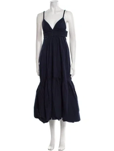 Pre-owned A.l.c V-neck Midi Length Dress In Blue