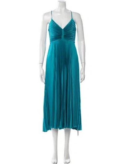 Pre-owned A.l.c V-neck Midi Length Dress In Blue