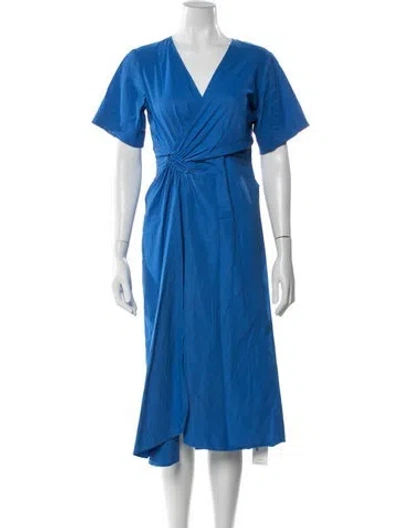 Pre-owned A.l.c V-neck Midi Length Dress In Blue
