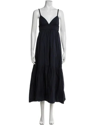 Pre-owned A.l.c V-neck Midi Length Dress In Blue
