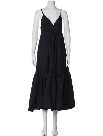 Pre-owned A.l.c V-neck Midi Length Dress In Blue