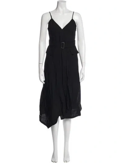 Pre-owned A.l.c V-neck Midi Length Dress In Blue