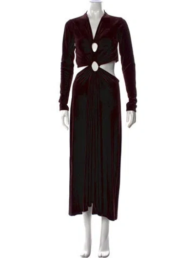 Pre-owned A.l.c V-neck Midi Length Dress In Brown