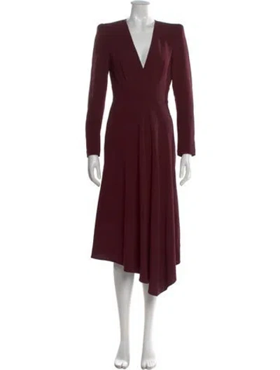 Pre-owned A.l.c V-neck Midi Length Dress In Burgundy