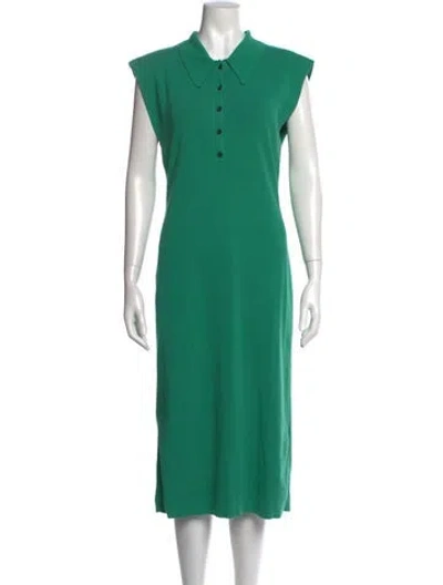 Pre-owned A.l.c V-neck Midi Length Dress In Green
