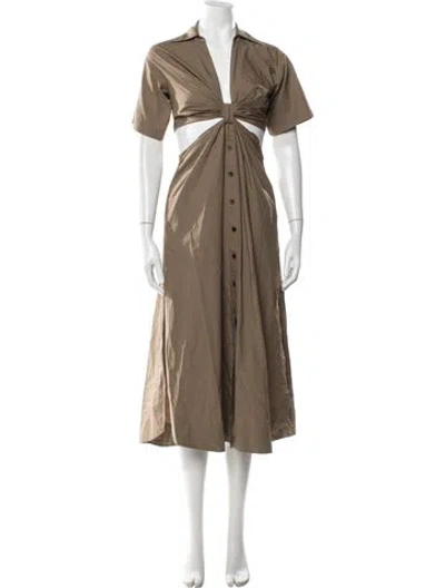 Pre-owned A.l.c V-neck Midi Length Dress In Green
