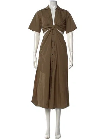 Pre-owned A.l.c V-neck Midi Length Dress In Green