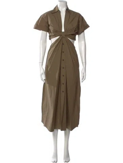 Pre-owned A.l.c V-neck Midi Length Dress In Green