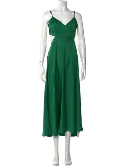 Pre-owned A.l.c V-neck Midi Length Dress In Green