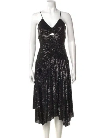 Pre-owned A.l.c V-neck Midi Length Dress In Multi