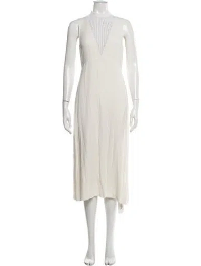 Pre-owned A.l.c V-neck Midi Length Dress In Neutral