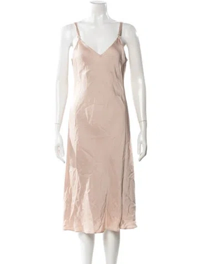 Pre-owned A.l.c V-neck Midi Length Dress In Neutral