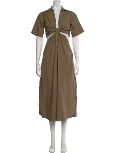 Pre-owned A.l.c V-neck Midi Length Dress In Neutral