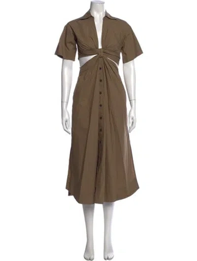 Pre-owned A.l.c V-neck Midi Length Dress In Neutral