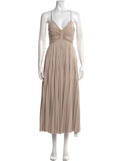 Pre-owned A.l.c V-neck Midi Length Dress In Neutral