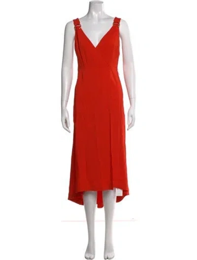 Pre-owned A.l.c V-neck Midi Length Dress In Orange