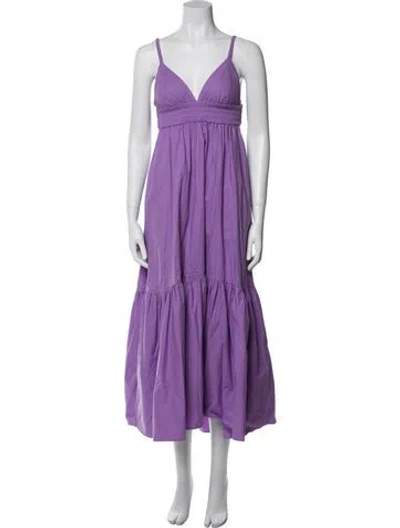 Pre-owned A.l.c V-neck Midi Length Dress In Purple
