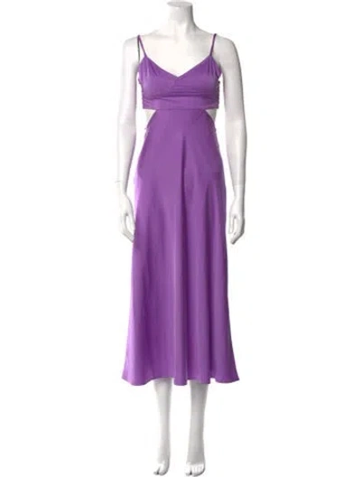 Pre-owned A.l.c V-neck Midi Length Dress In Purple