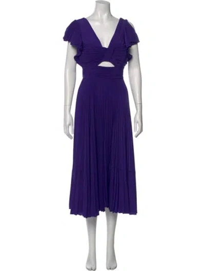 Pre-owned A.l.c V-neck Midi Length Dress In Purple