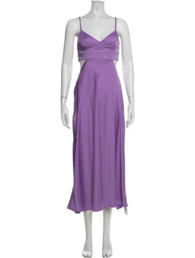 Pre-owned A.l.c V-neck Midi Length Dress In Purple