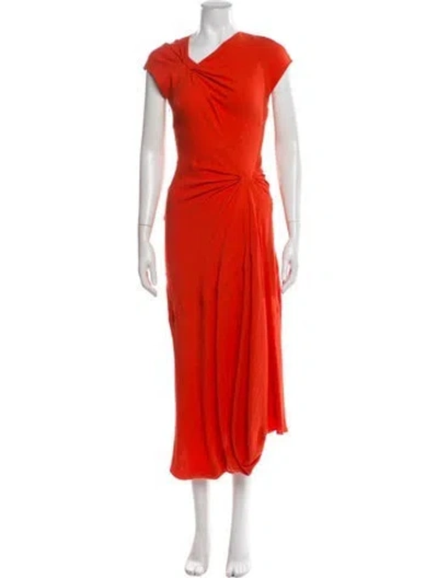 Pre-owned A.l.c V-neck Midi Length Dress W/ Tags In Orange