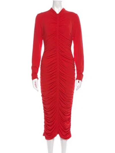 Pre-owned A.l.c V-neck Midi Length Dress W/ Tags In Red