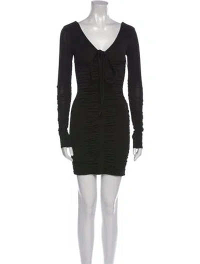 Pre-owned A.l.c V-neck Mini Dress In Black