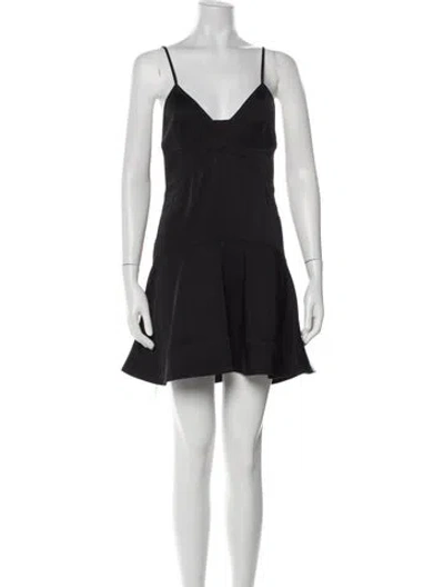 Pre-owned A.l.c V-neck Mini Dress In Black