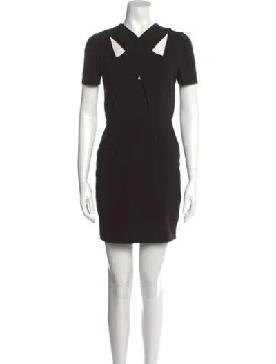 Pre-owned A.l.c V-neck Mini Dress In Black